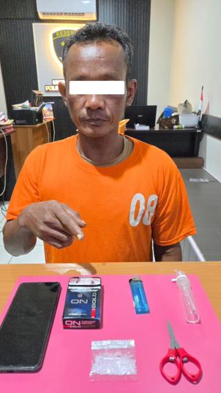 Satresnarkoba Polres Bengkalis Bekuk Terduga Pengedar Sabu di Desa Senggoro